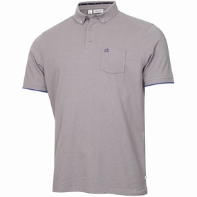 Calvin Klein Trinity Short Sleeve Polo Shirt - Grey Marl Cozy Look casual and comfortable