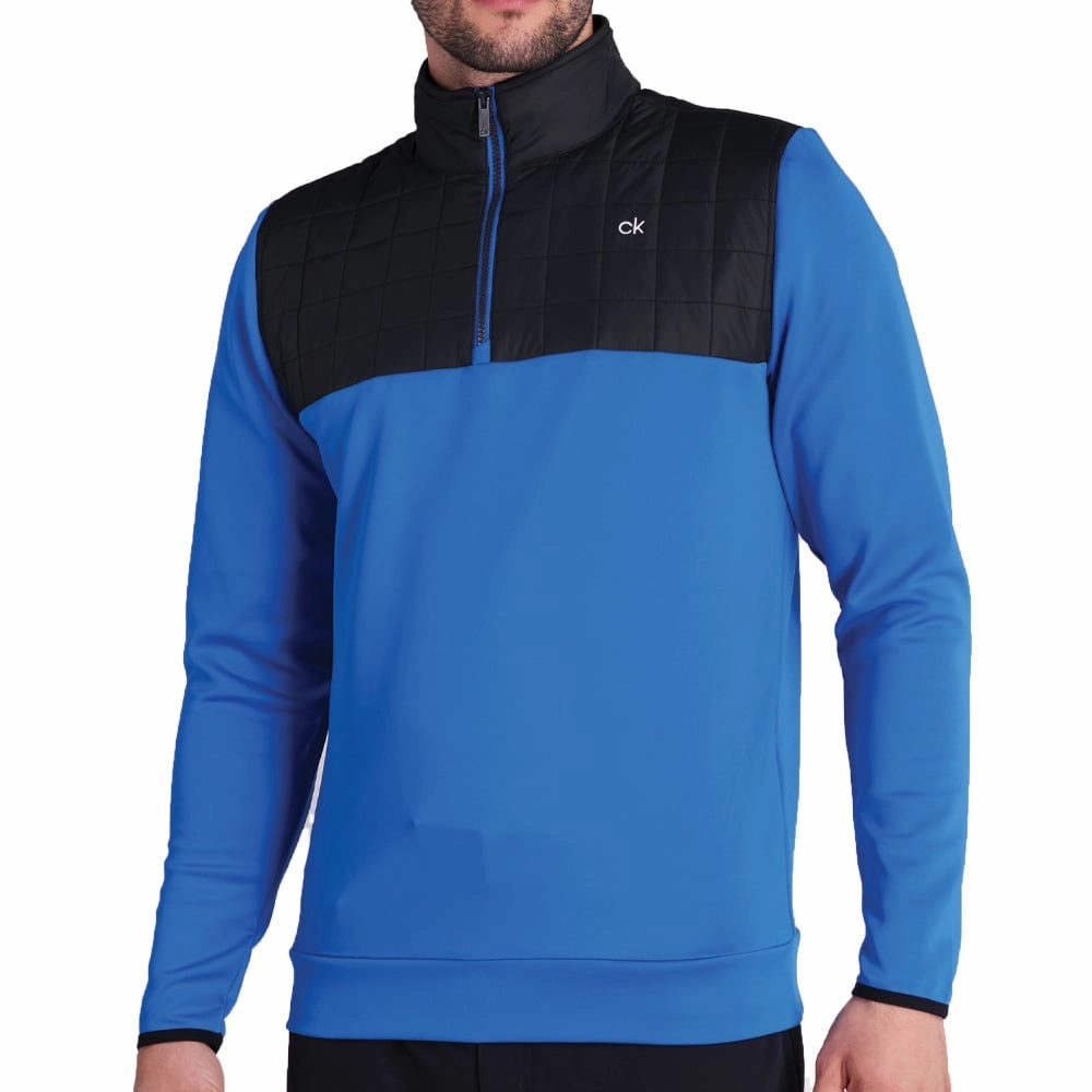 Calvin Klein Vardon Hybrid Half Zip Pullover - Nautical All Purpose Layer