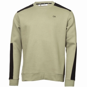 Lightweight Layer full sleeve Calvin Klein Walker Crew Neck Sweater - Cameo Green