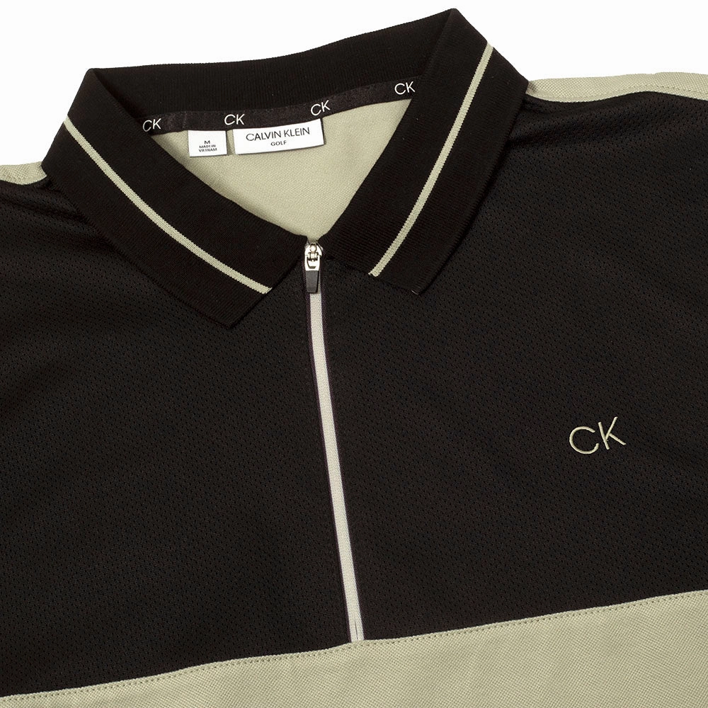 Calvin Klein Whitman Zipped Polo Shirt - Cameo Green Comfortable Wear