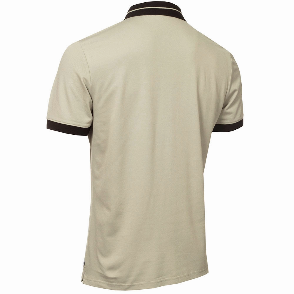 Calvin Klein Whitman Zipped Polo Shirt - Cameo Green Casual Outfit Buttery Soft Fabric