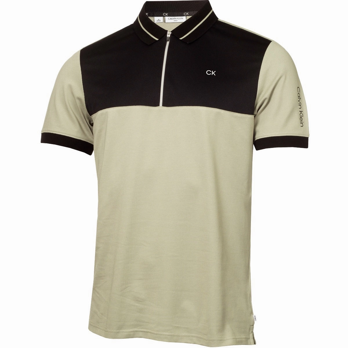 Calvin Klein Whitman Zipped Polo Shirt - Cameo Green Fashion-Forward Look