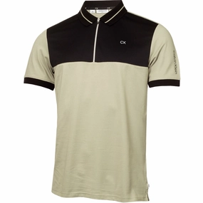 Calvin Klein Whitman Zipped Polo Shirt - Cameo Green Fashion-Forward Look