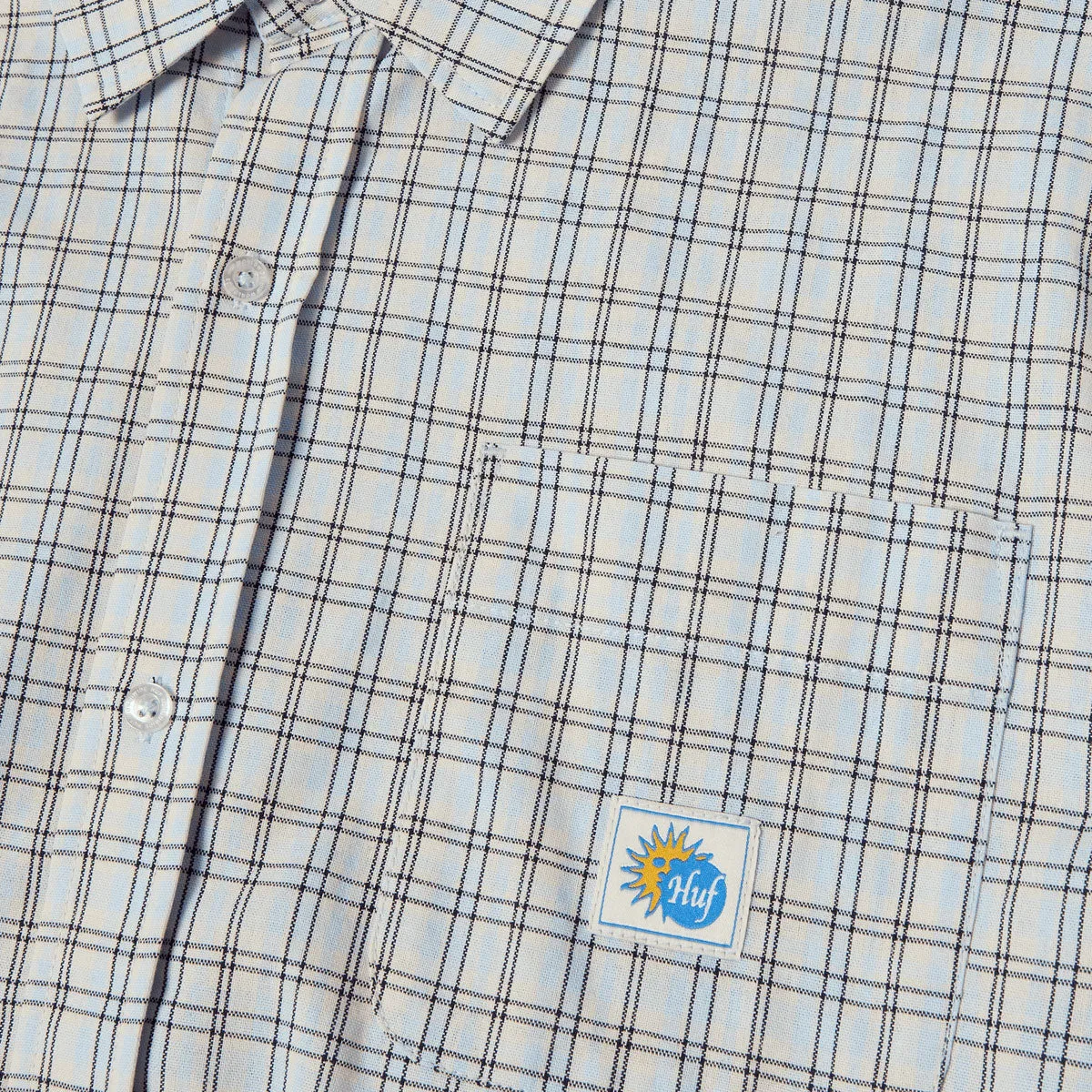 Holiday Style Tagless Labeling HUF Total Eclipse Plaid Shirt - Light Blue