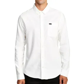 Stylish Detail RVCA Thatll Do Stretch Long Sleeve Woven Shirt - White II