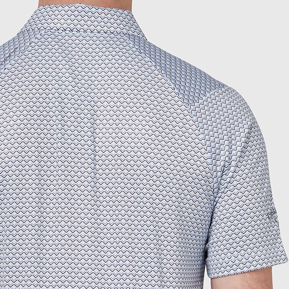 Weekend Comfort Wear vacation wear Callaway Trademark Ombre Chev Print Polo Shirt - Bright White