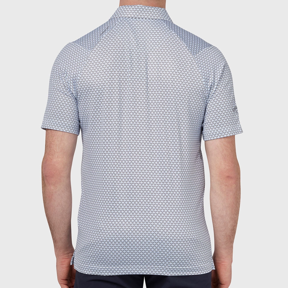 Callaway Trademark Ombre Chev Print Polo Shirt - Bright White Urban Fashion Look