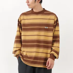 Easy Layer Subtle Details THE FOX / Fox Striped Crew Neck Long Sleeve T-Shirt