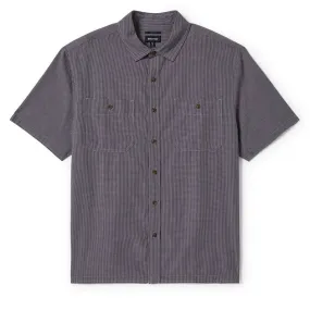 Loose Fit High-Quality Material Brixton Cru Micro Plaid Shirt - Washed Navy Micro Plaid