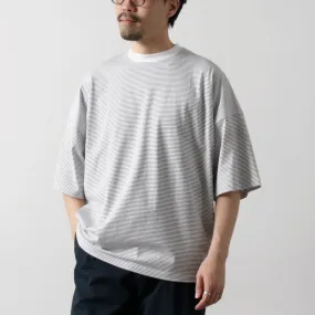 HANDVAERK / Short Sleeve Tapered Big Striped T-Shirt RelaxedFit Weekend Smart Look