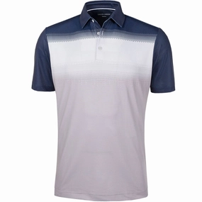 Cool and Comfortable Beach Outfit Galvin Green Mirca Ventil8  Polo Shirt - Cool Grey/White/Navy