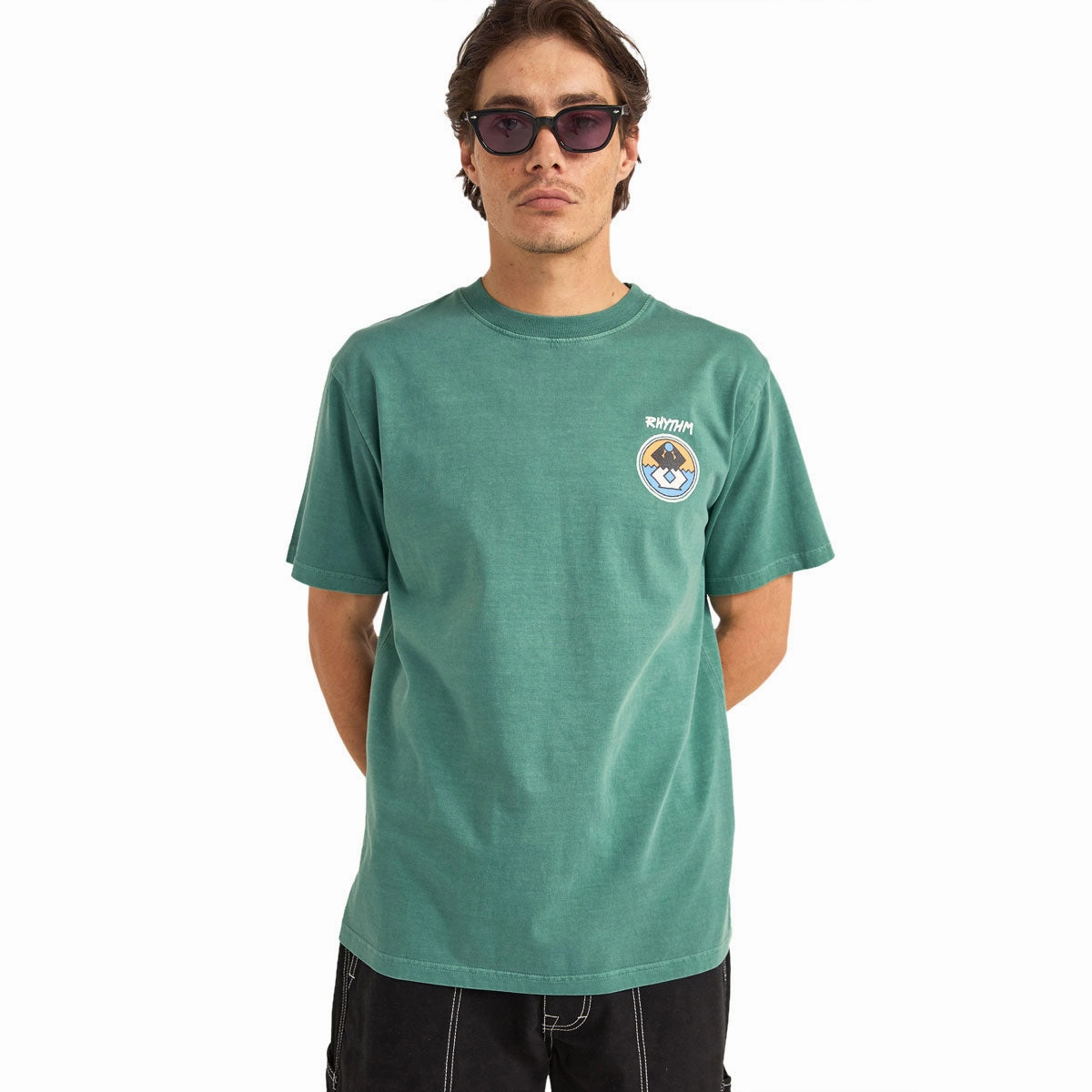Rhythm Channel T-Shirt - Vintage Green Classic Style Seam Free Back