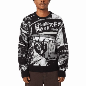 Back Graphic HUF Worldwide Commuter Sweatshirt - Black