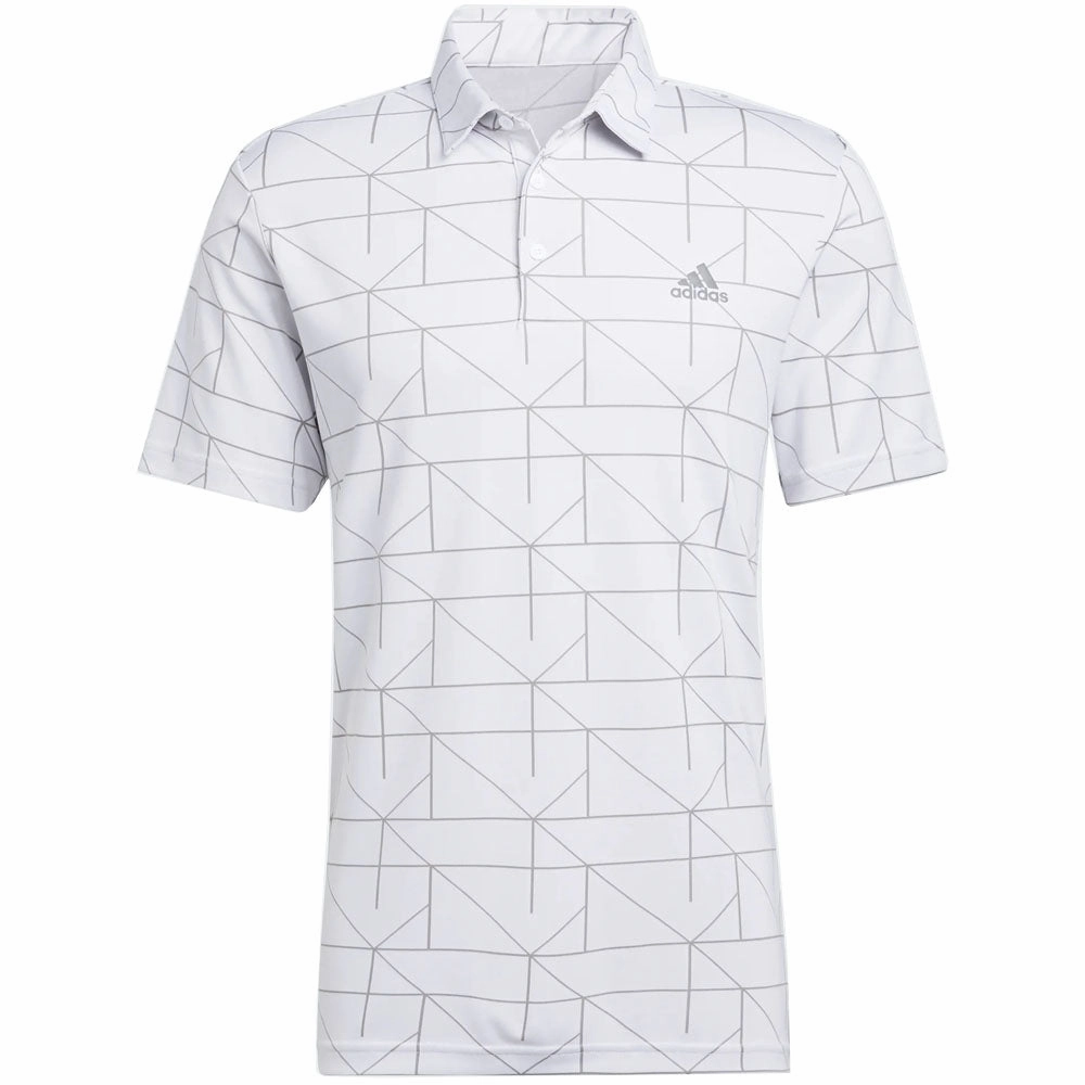 adidas Jacquard Primegreen Polo Shirt - White/Grey Three Soft Fabric