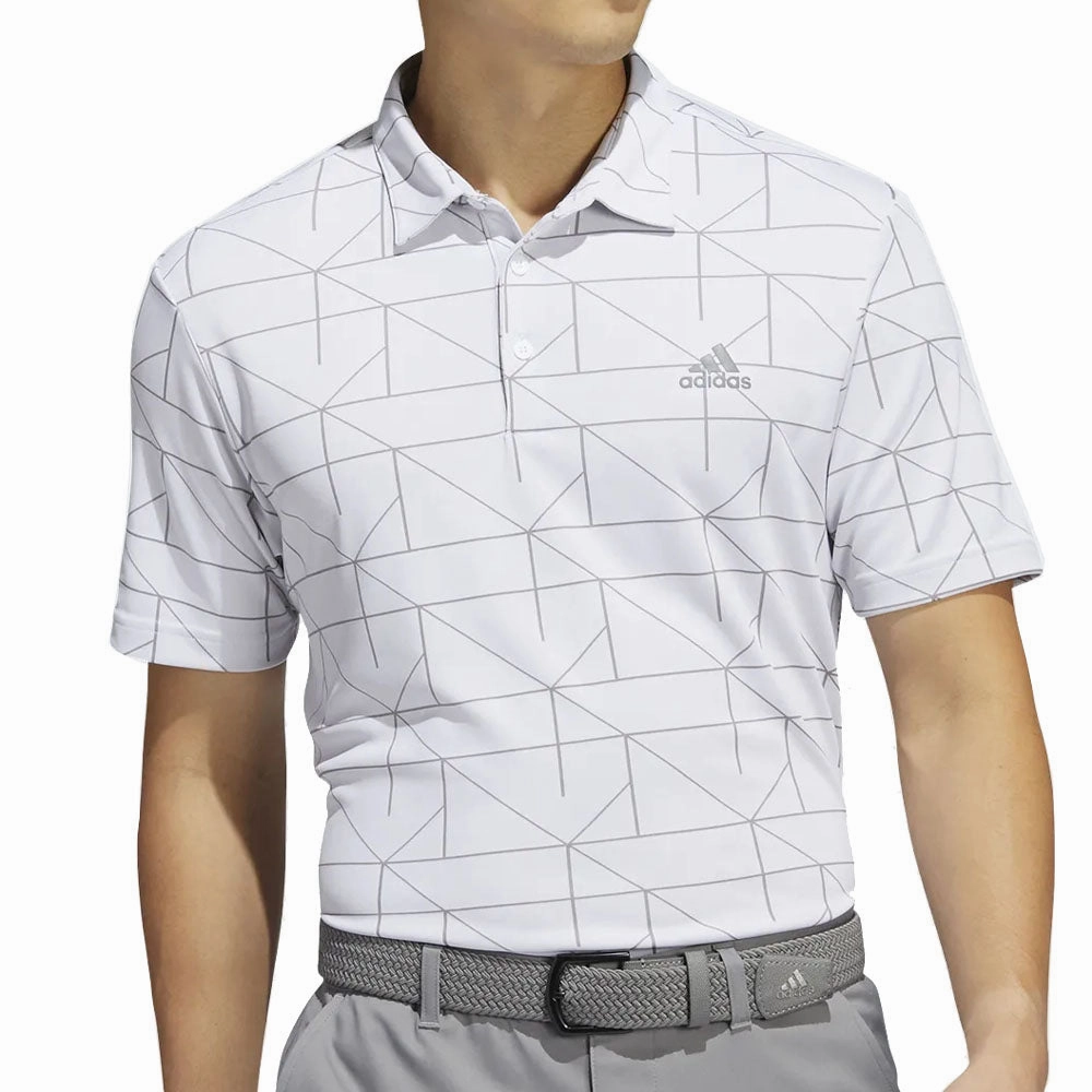 adidas Jacquard Primegreen Polo Shirt - White/Grey Three Fur combination LayeringFriendly