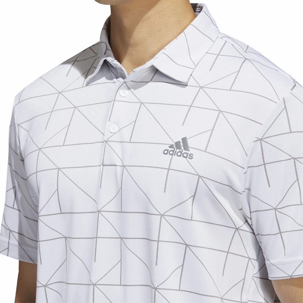 adidas Jacquard Primegreen Polo Shirt - White/Grey Three Relaxed Comfort Wear