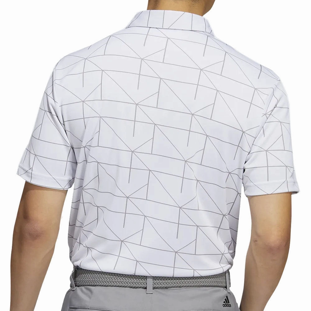 adidas Jacquard Primegreen Polo Shirt - White/Grey Three Smooth Neckline