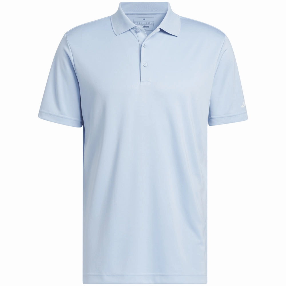 adidas Core Performance Primegreen Polo Shirt - Clear Sky Casual Essentials Heather Jersey Material