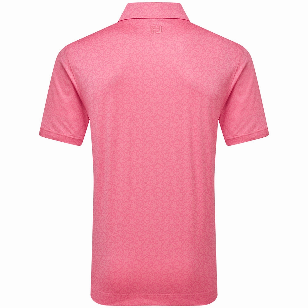 Smooth Seam Technology MinimalistDesign FootJoy Painted Floral Lisle Polo Shirt - Pink Lemonade
