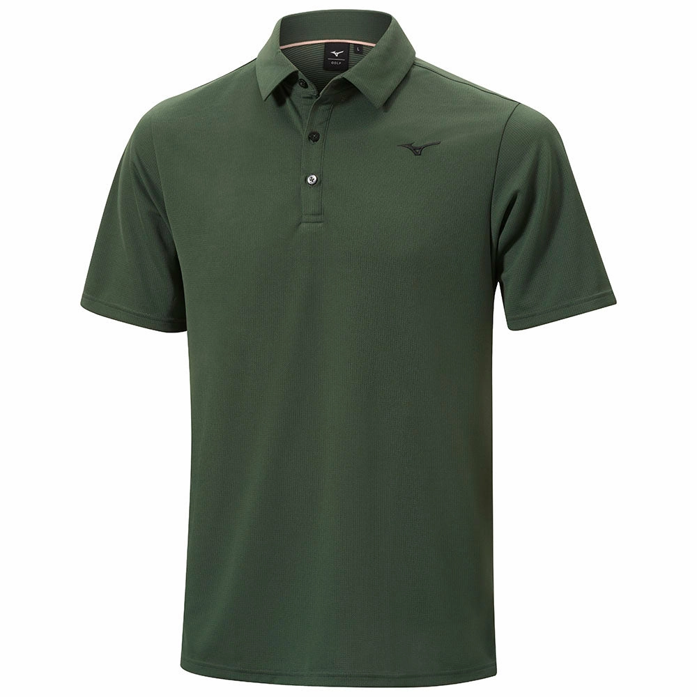 Mizuno Breath Thermo Winter Polo Shirt - Forest Green Easy Wear