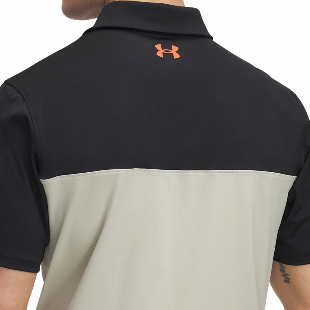 Under Armour Tee To Green Color Block Polo Shirt - Black/Khaki Base/Fire Summer Comfort Slim fit sleekness