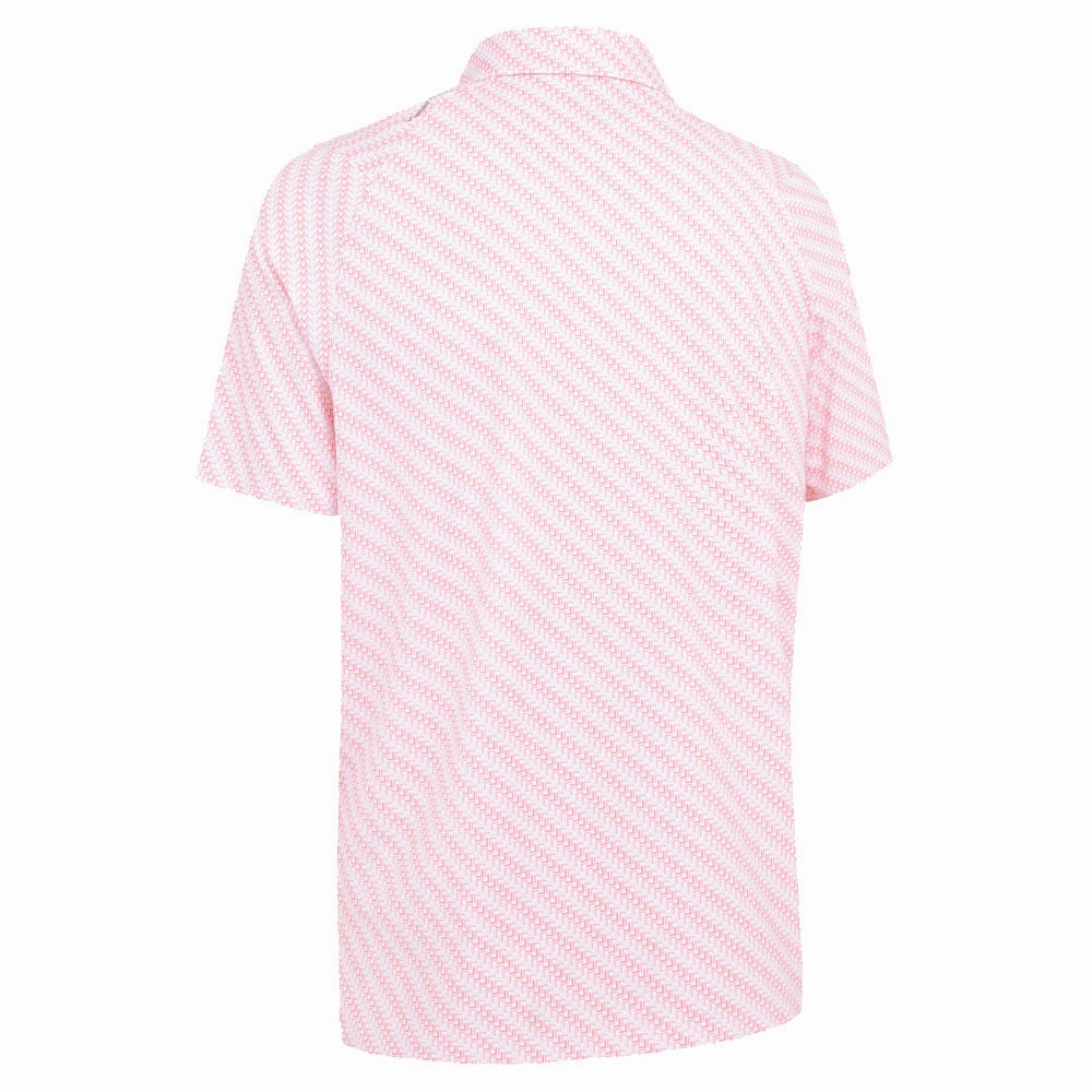 Callaway Twill Print Polo Shirt - Strawberry Pink SustainableManufacturing