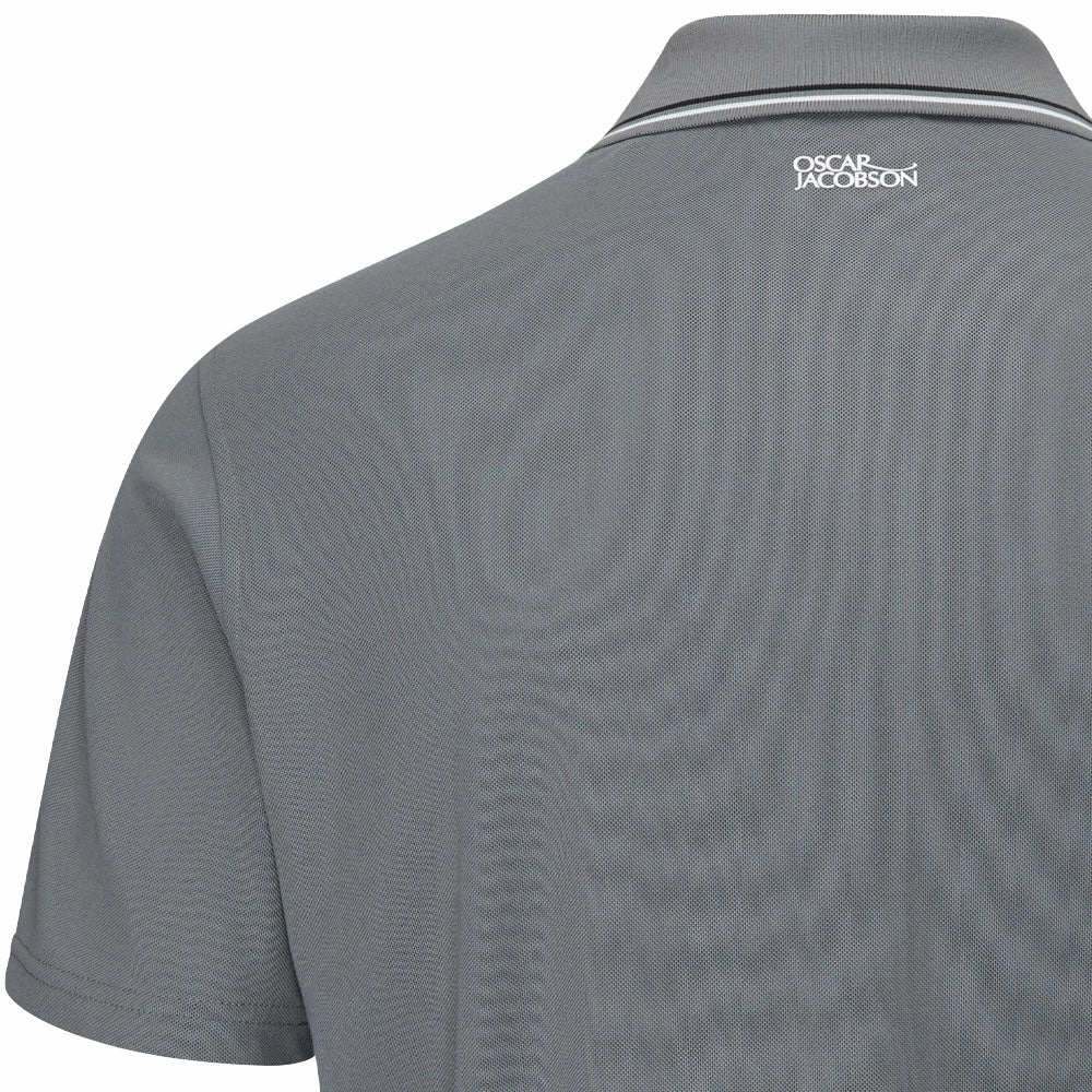 Sporty Look Wear Silk combination Oscar Jacobson Stanley Polo Shirt - Iron/Grey