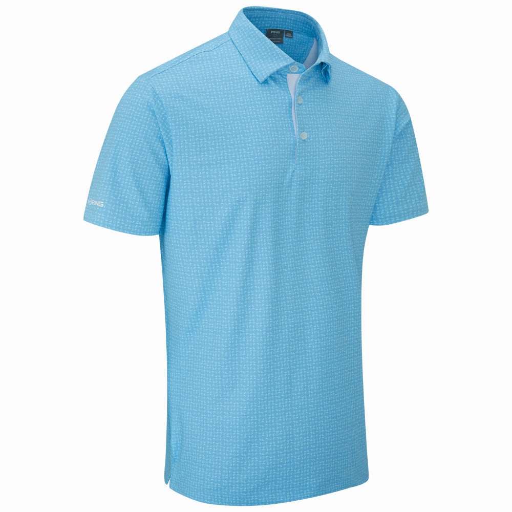 Cozy And Stylish Ping Julian Polo Shirt - Crystal Blue Multi