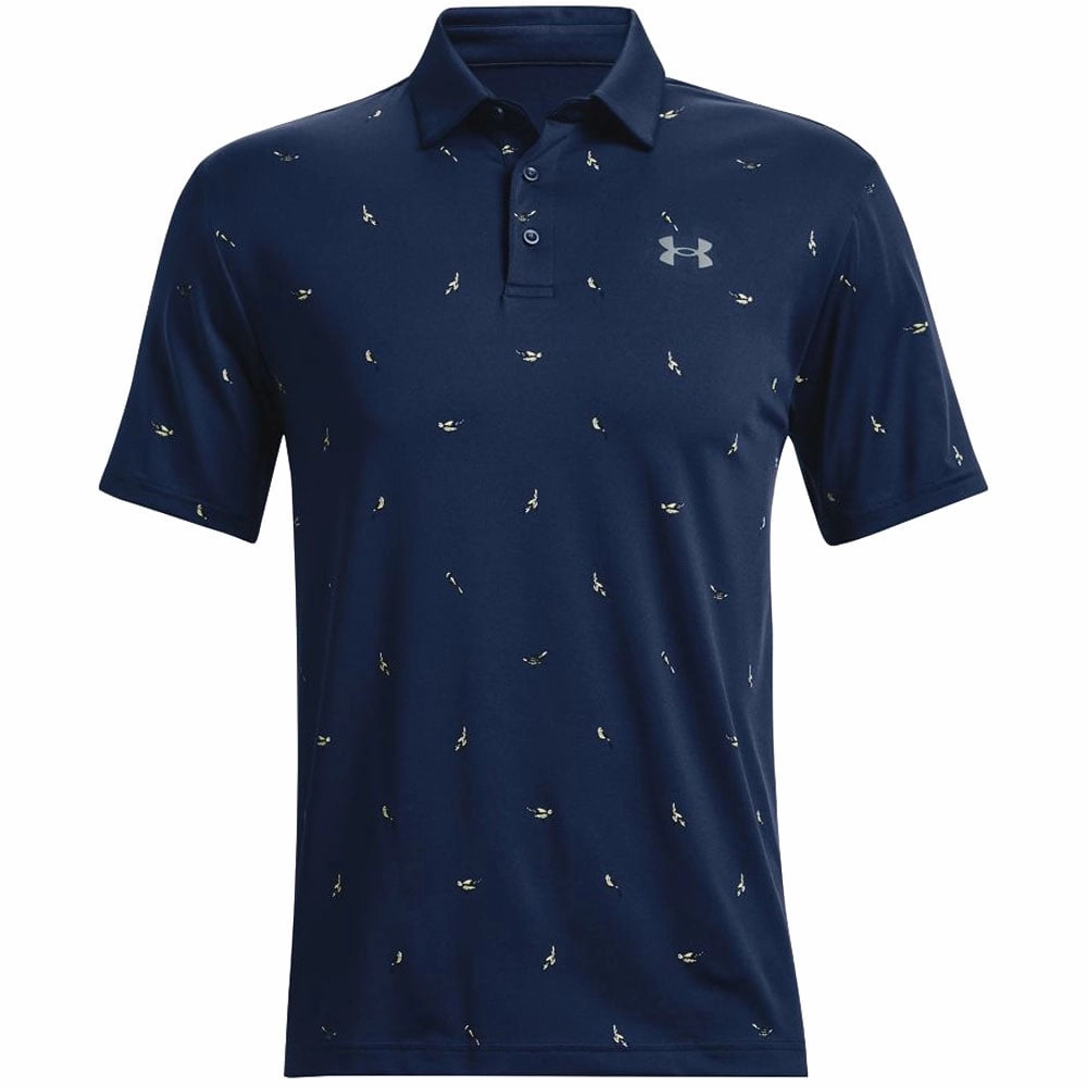 Under Armour Playoff Polo Shirt 2.0 - Academy Navy/Pitch Grey long sleeved Versatile Fit