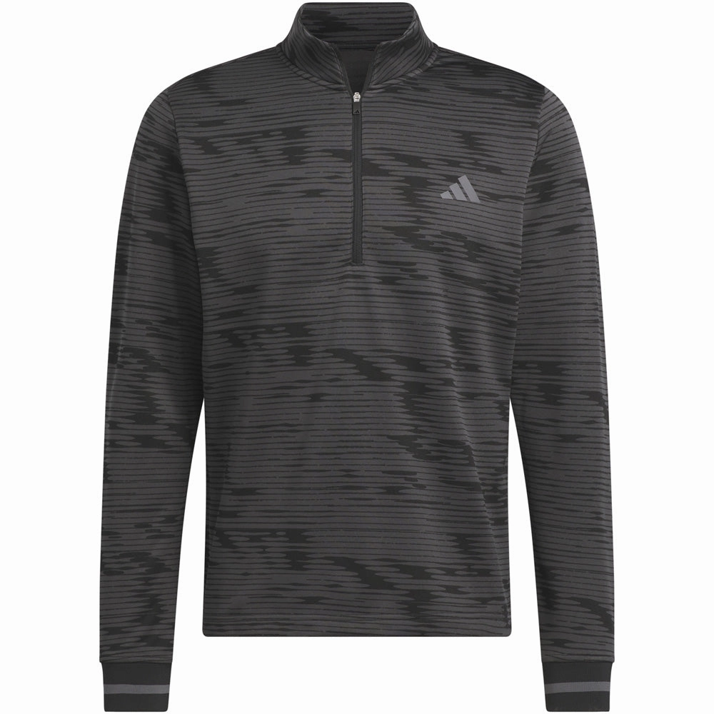 suitable for workouts adidas Ultimate365 Linear Stripe 1/4 Zip Pullover - Carbon/Black