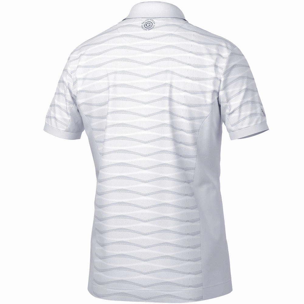 Galvin Green Merlin Polo Shirt - White/Cool Grey Soft Touch Fit Camping practicality