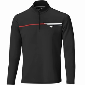 Weekend Ready Mizuno Breeze T Stripe 1/4 Zip Pullover - Black