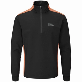 product luxury factor Easy Layer Oscar Jacobson Thornton Mid Layer 1/2 Zip Pullover - Black