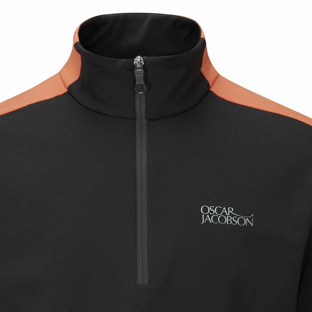 Oscar Jacobson Thornton Mid Layer 1/2 Zip Pullover - Black product mass production efficiency