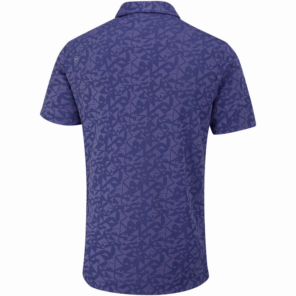 Job Interview Geometric Pattern Ping Geo-Camo Polo Shirt - Twilight