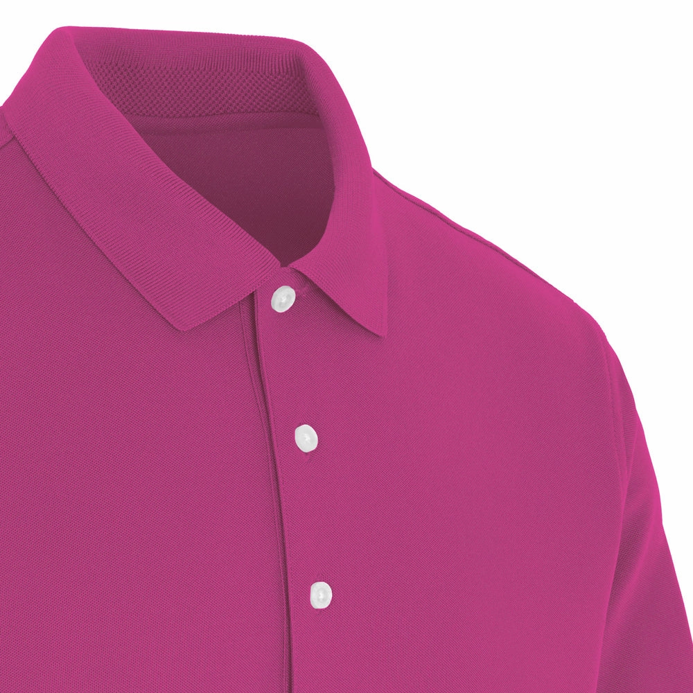 ProQuip Pro Tech Plain Polo Shirt - Hollyhock Layered Neckline Adult sophistication