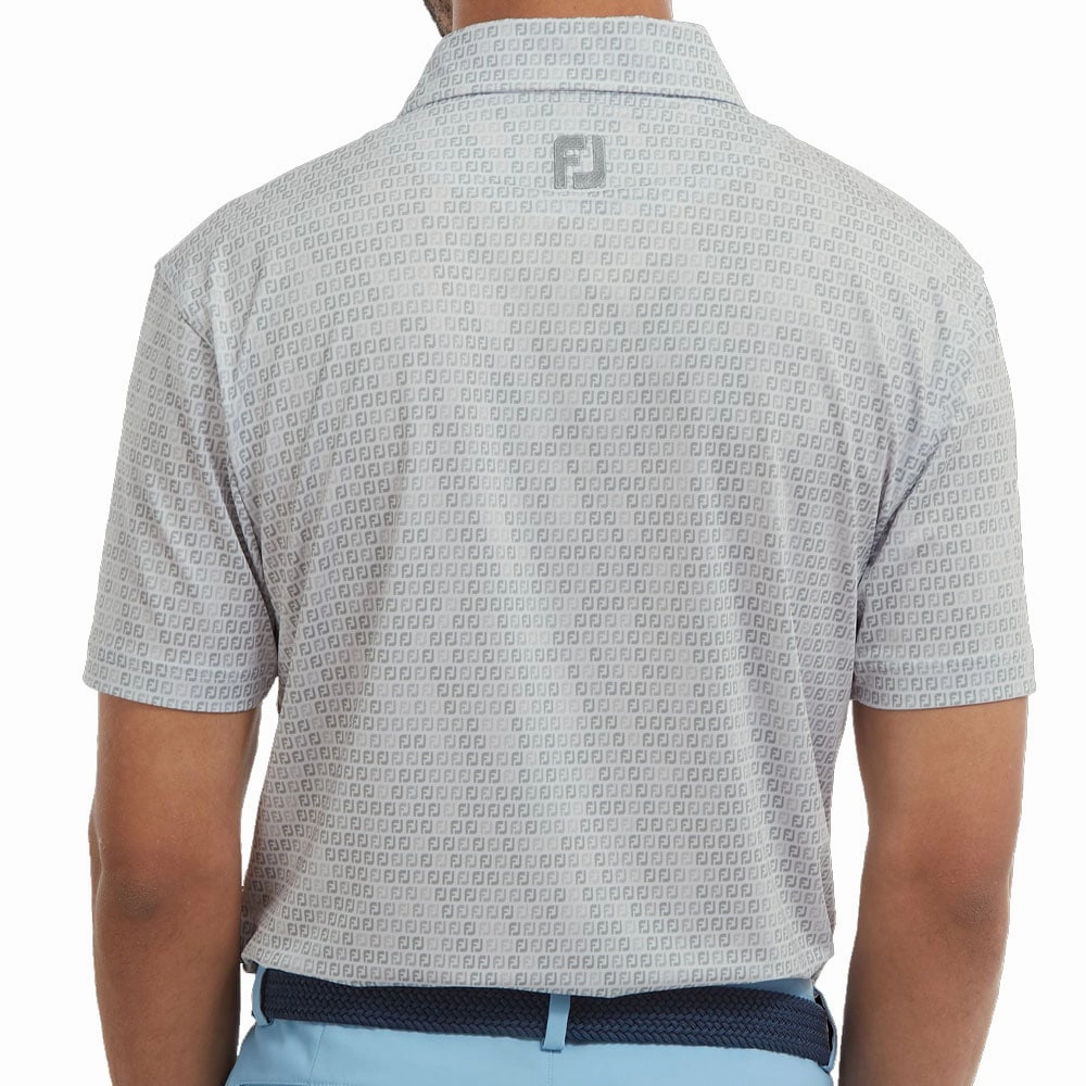 FootJoy Digital Camo Print Lisle Polo Shirt - Grey Sustainable Fibers Lightweight Fashion