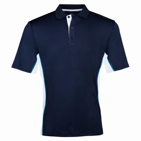 Island Green Panelled Polo Shirt - Navy/White Stylish and Relaxed