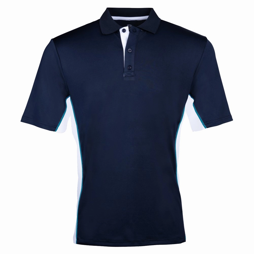 Island Green Panelled Polo Shirt - Navy/White Stylish and Relaxed