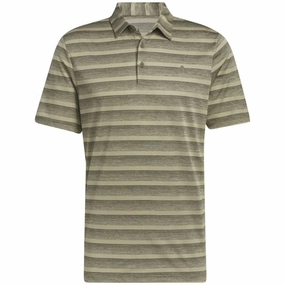 Urban Streetwear adidas 2 Colour Stripe Polo Shirt - Olive Strata/Hemp