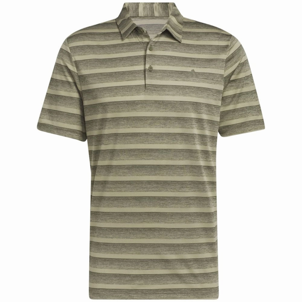 Urban Streetwear adidas 2 Colour Stripe Polo Shirt - Olive Strata/Hemp