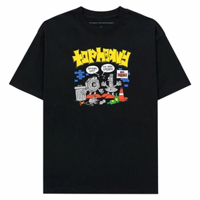 Spring Freshness Top Heavy Screwed T-Shirt - Black