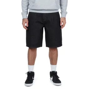 Multi Pocket Functionality Wide Leg Opening CCS 97 Star Denim Shorts - Black