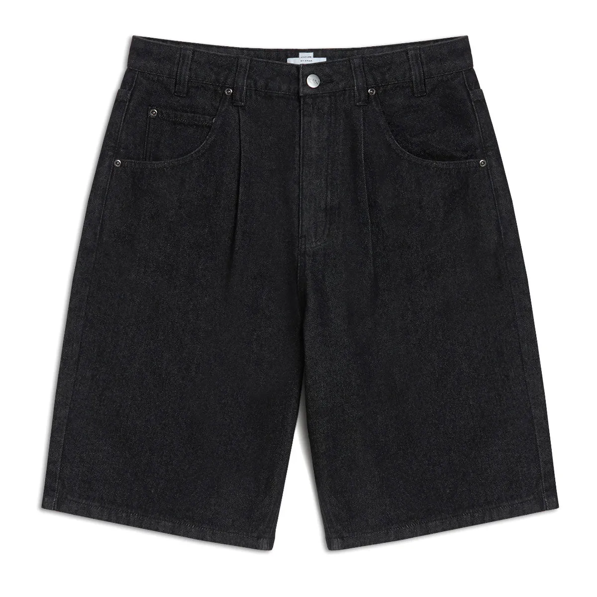 Daily Casual Abrasion Resistant Edges CCS 97 Star Denim Shorts - Black