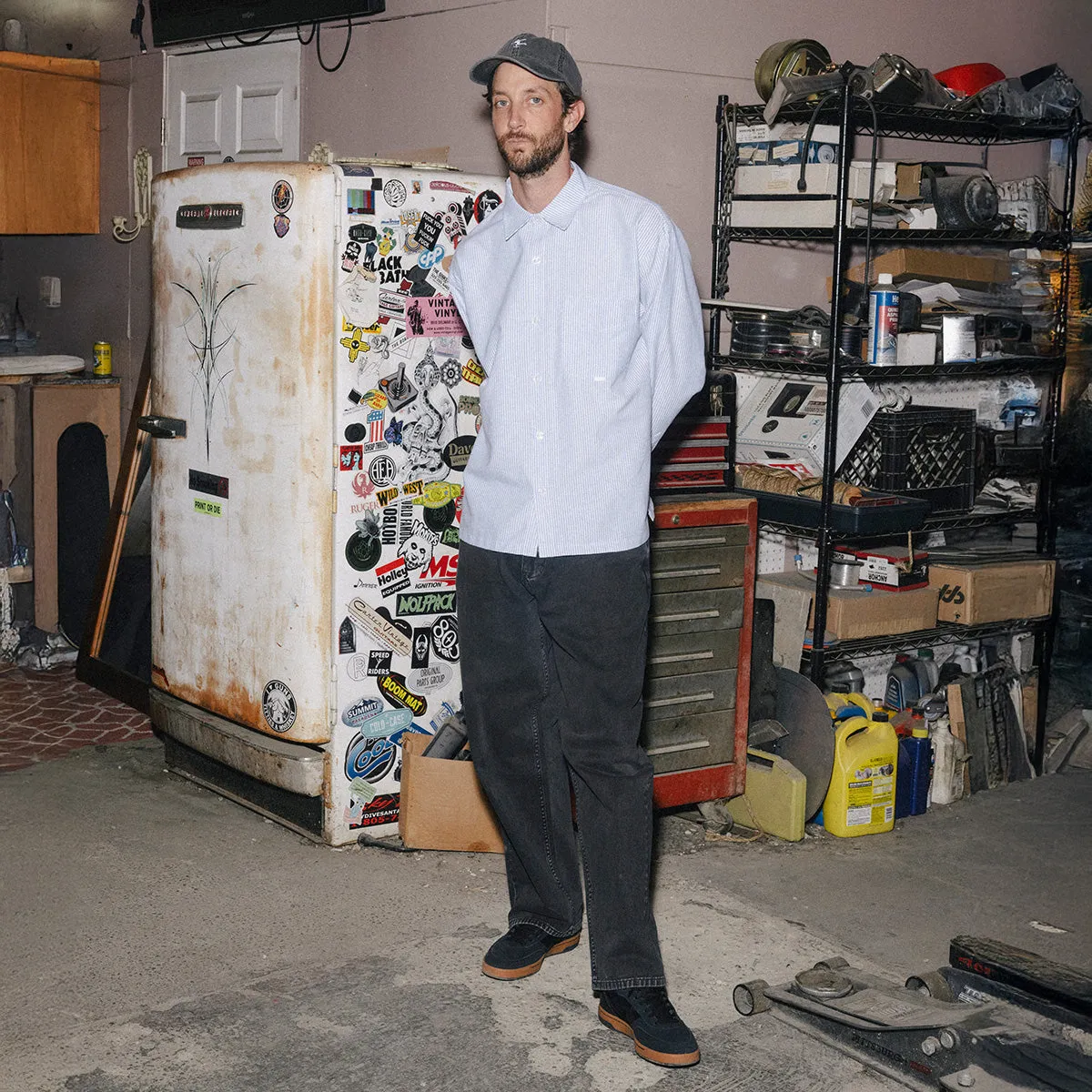 CCS Baggy Straight Denim Jeans - Acid Black Travel Ready Fit