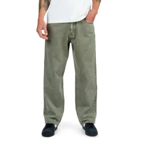 Solid shade Soft Lining CCS Baggy Straight Denim Jeans - Faded Olive