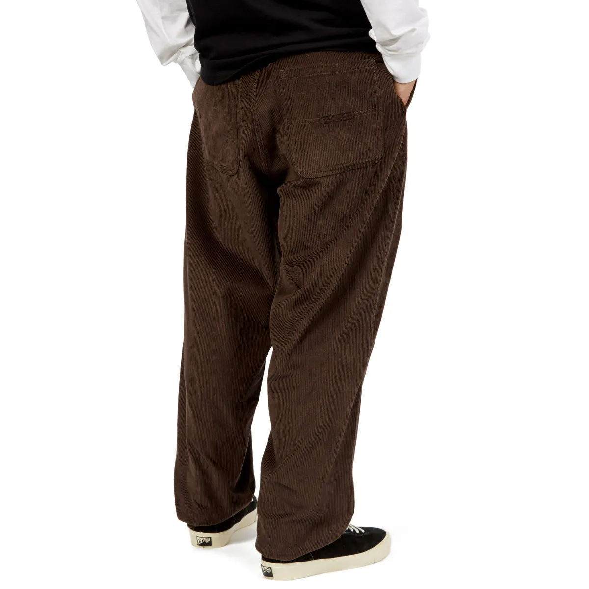 Flexible Waistband Timeless Appeal CCS Baggy Taper Corduroy Pants - Brown