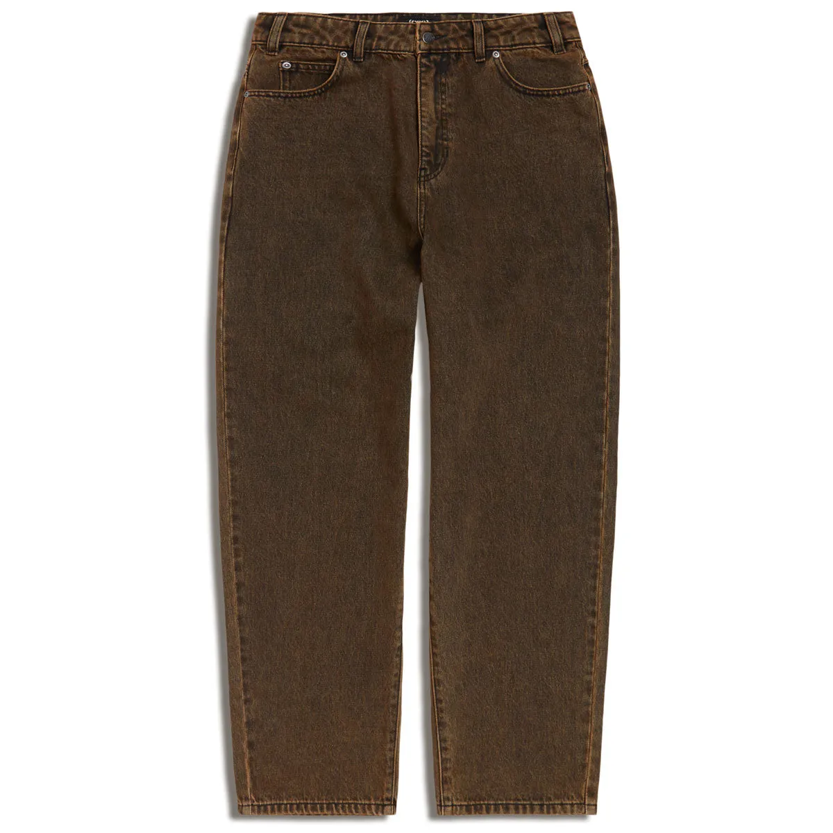 Flexible Movement Fashionable Cut CCS Baggy Taper Denim Jeans - Acid Brown