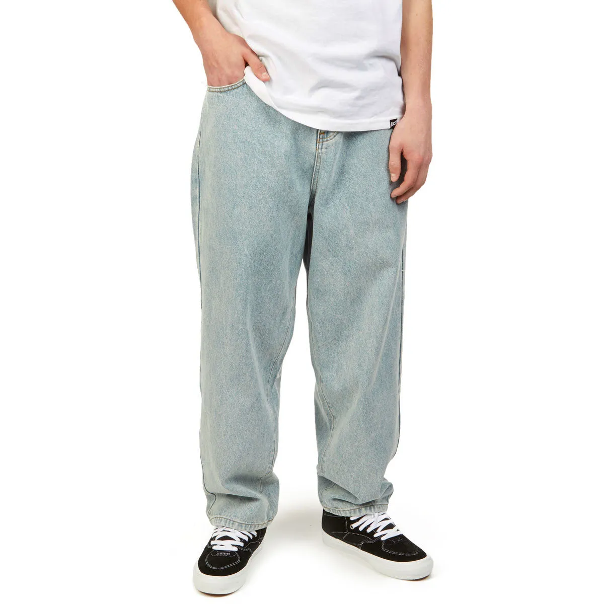 CCS Baggy Taper Denim Jeans - Light Wash Soft Waist
