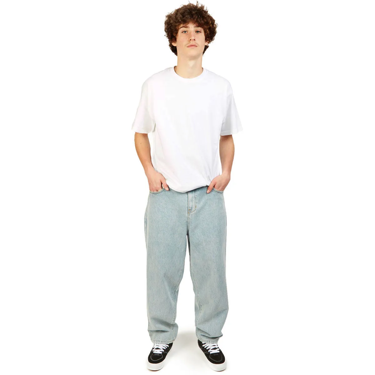 CCS Baggy Taper Denim Jeans - Light Wash AntiPillingFabric Easy Travel